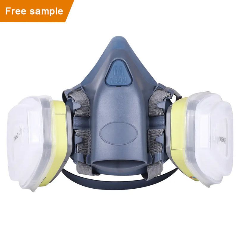 Double-filtering silicone anti-gas-dust half mask for shipbuilding industry