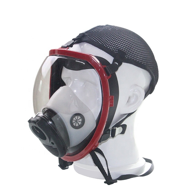 Full face chemical gas mask for breathing apparatus