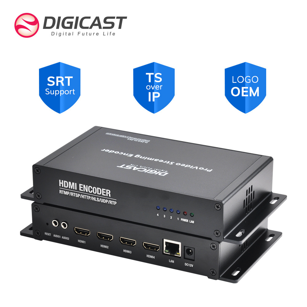 DMB-8804A-EC 4 HD MI To H264 Digital Encoder HD MI IP IPTV Streaming Encoder For Facebook Yotube