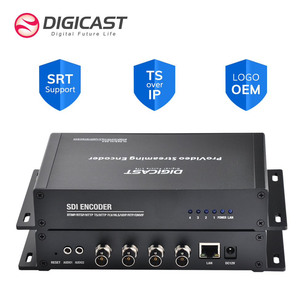 DMB 8904A-EC Live Streaming  H.265 HD IPTV Encoder  RTMP HLS SRT SDI hdm i  to IP encoder