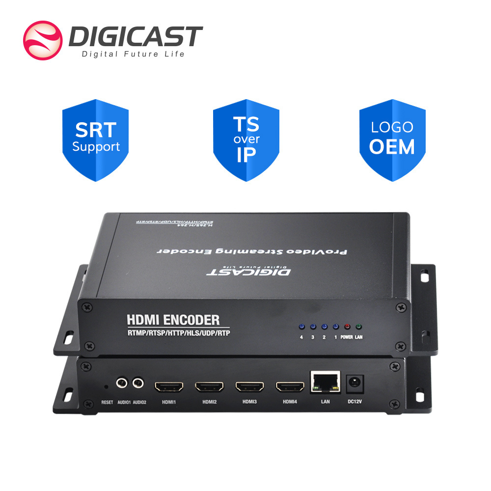 DMB-8904A-EC RTMP RTSP HLS  HTTP SRT Multicast Unicast H265 Video IPTV  Encoder IP Video Encoder