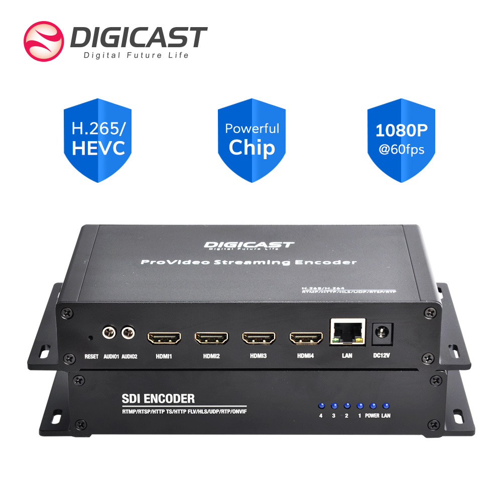 DMB-8904A 4 Channels SDI H264 H.265 Live Streeming full HD 1080P@30fps Video Encoder