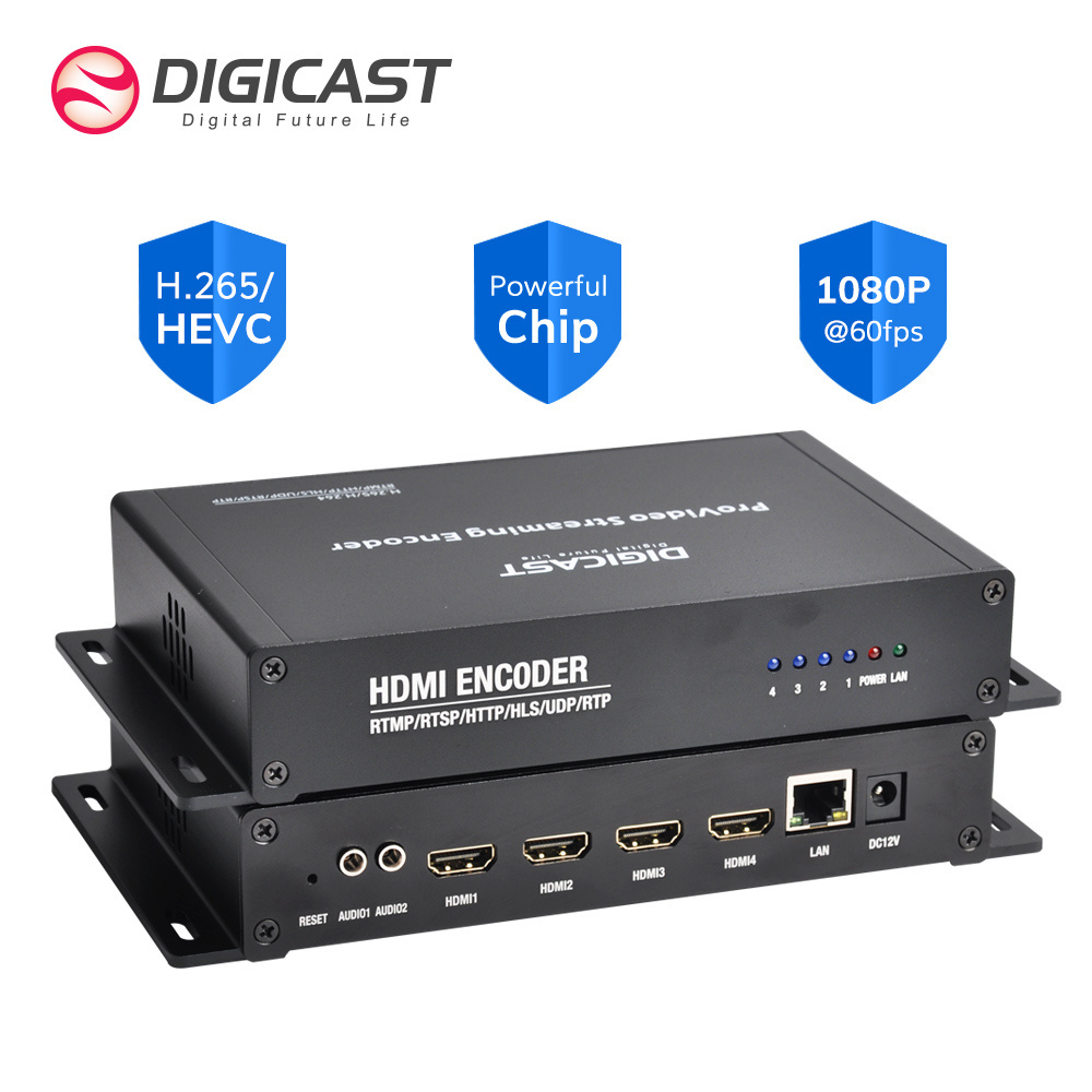 DMB-8904A-EC RTMP RTSP HLS  HTTP SRT Multicast Unicast H265 Video IPTV  Encoder IP Video Encoder