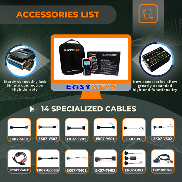 EASYKEY Motorcycle Key Programmer ABS Kit Key FOB Reader ECU PGM-FI System ECT Temperature Sensor Smartkey Tool Vehicles