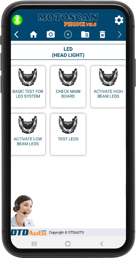 DTDAUTO MOTOSCAN PHONE - Motorcycle Diagnostic Device Support multi-language English, French, Thai, Khmer, Indonesian, Malaysian