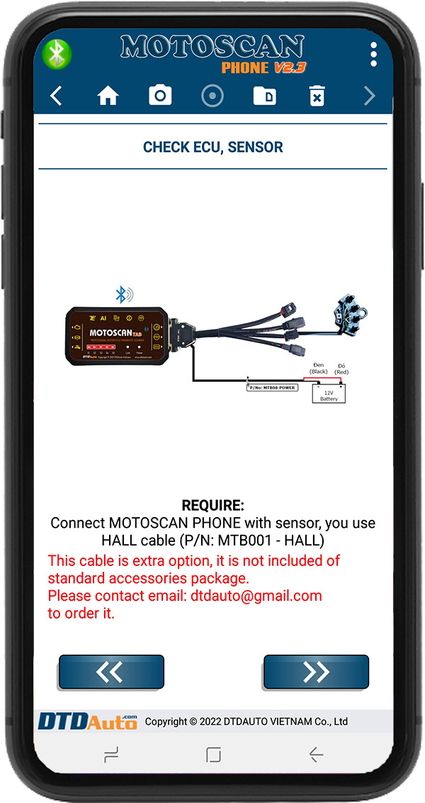 DTDAUTO MOTOSCAN PHONE Clear Fault Codes Stored in ECUs of the engine, ABS system program,smart key for HONDA, YAMAHA, SUZUKI