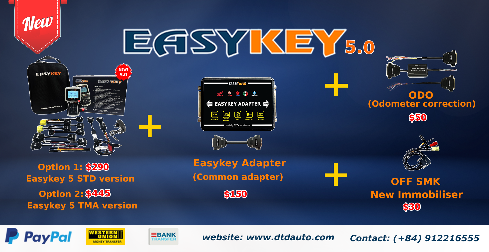 Easykey Motorcycle Key Programmer Key FOB Reader Motorcycle Diagnostic Smartkey Tool Support Remap OFF/ON SMART KEY function