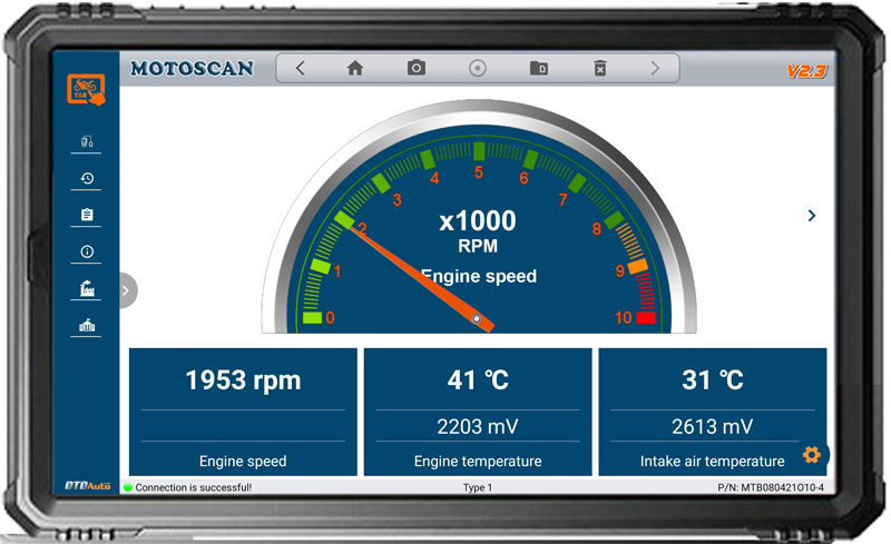 Motoscan Tab Special Version SmartKey Tool Measure the air/fuel ratio (A/F) to assess the instantaneous fuel consumption