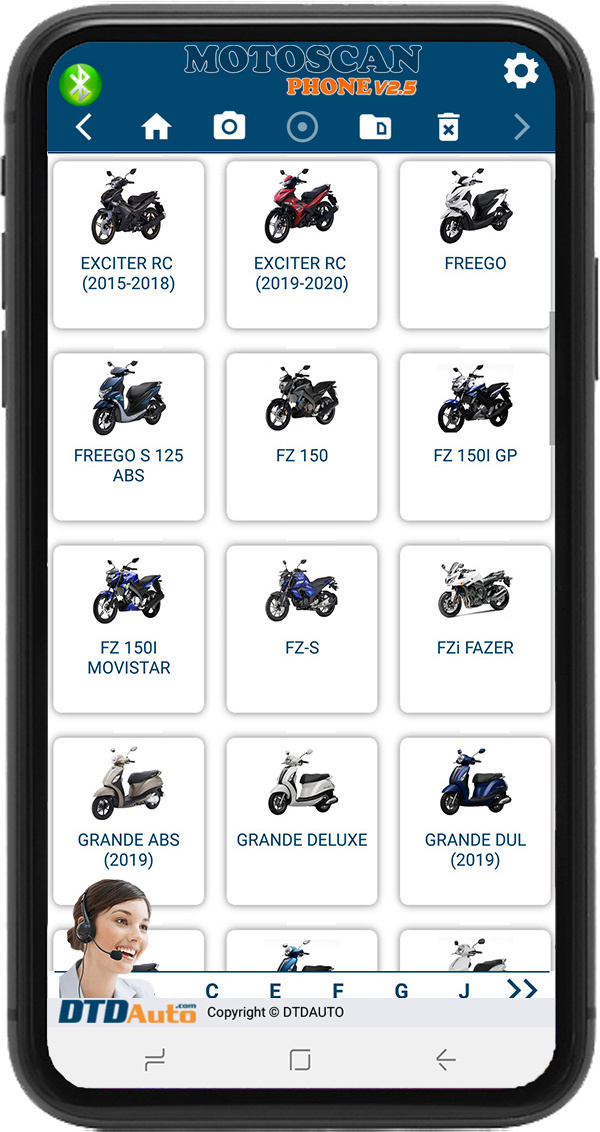 Motoscan Phone Full Option Offset zero point value and set range of throttle position sensor for Motorcycles