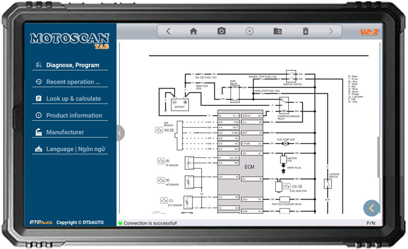 Motoscan Tab Special Version SmartKey Tool Measure the air/fuel ratio (A/F) to assess the instantaneous fuel consumption