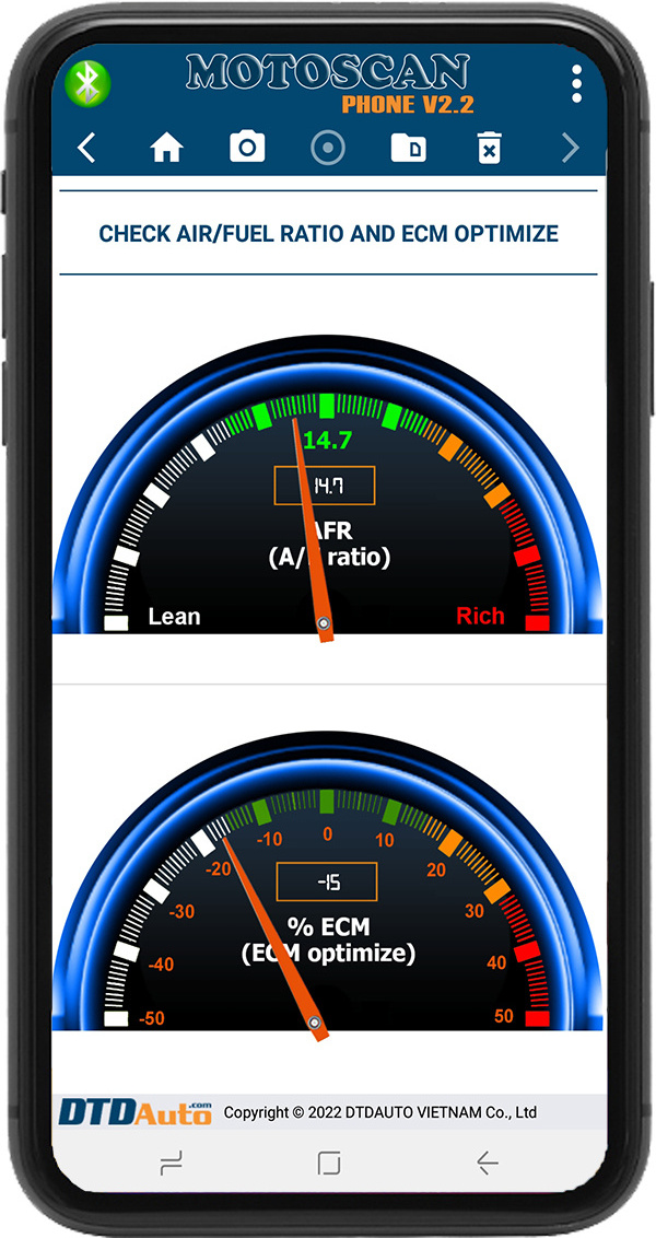 DTDAUTO MOTOSCAN PHONE Clear Fault Codes Stored in ECUs of the engine, ABS system program,smart key for HONDA, YAMAHA, SUZUKI