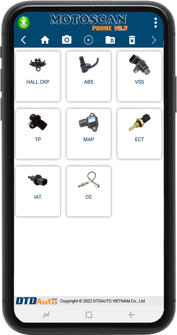 Motoscan Phone Full Option Diagnostic Tool Reviewed charging status and rated the quality of the generator, regulator