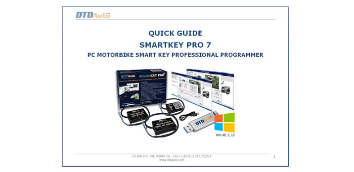 SMARTKEY PRO 7 - Smart key programmer for motorbikes using the MOTODATA software on window O.S computer