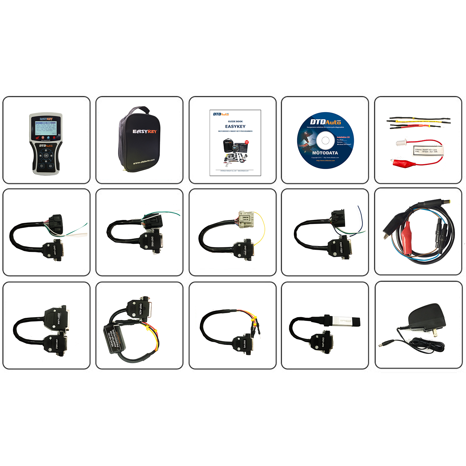 Easykey Motorcycle Key Programmer Read KEYID from IC/ ECM Reset to New immobilizer system & Smartkey tool wiring diagram