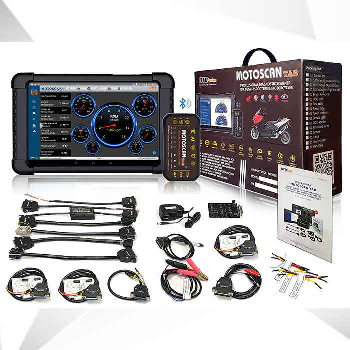 A high-end product that analyzes and determines faults of electronic fuel injection motorcycles: MOTOSCAN TAB