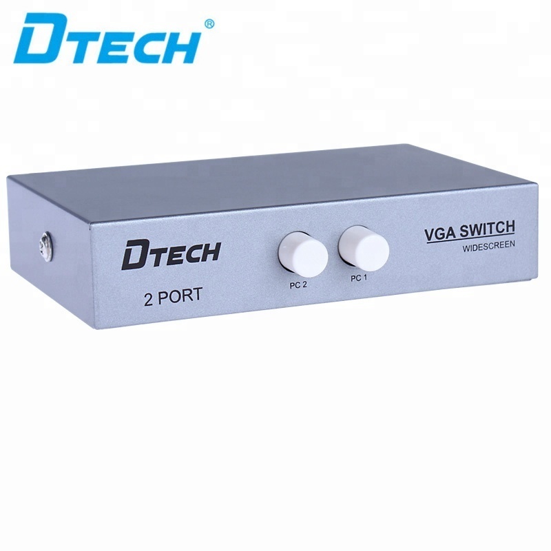 DTECH Hot selling 3 port 2 input 1 output vga video switcher support VGA, XVGA, SVGA, UXGA VGA SWITCH 2X1