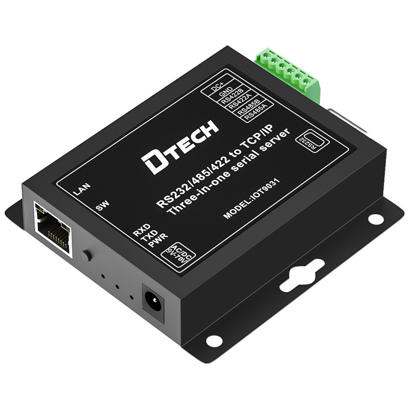 DTECH-IOT9031 Industrial Modbus Ethernet Converter Serial to TCP IP Three-in-One Adapter Server with RS232 RS485 RS422