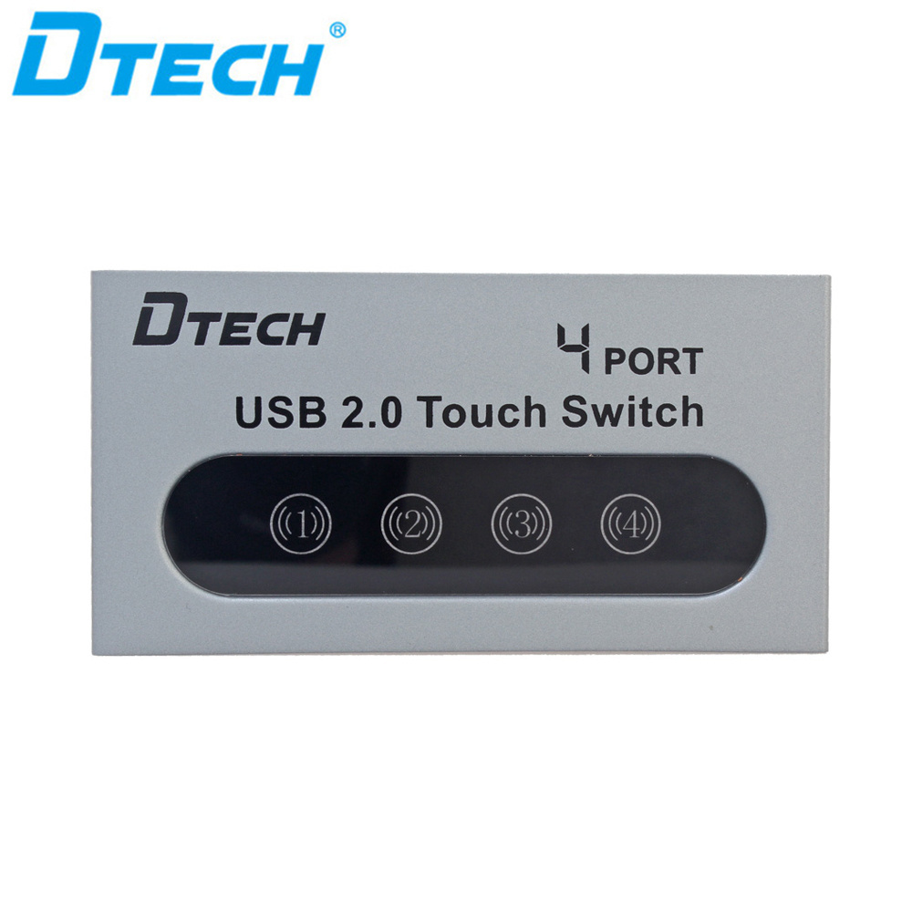 DTECH high quality hot selling industrial Ethernet Network 4 port USB2.0 touch switch sharing