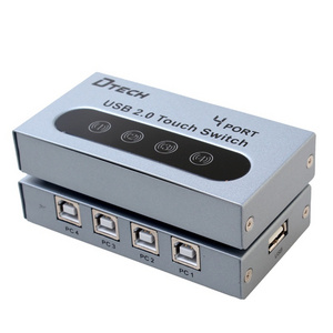 DTECH high quality hot selling industrial Ethernet Network 4 port USB2.0 touch switch sharing