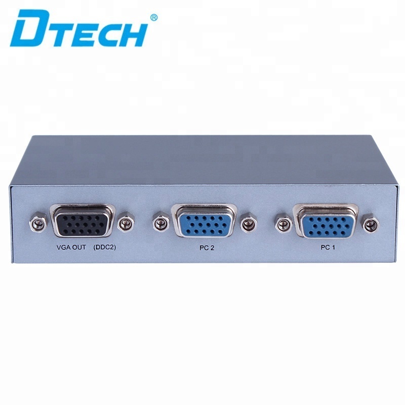 DTECH Hot selling 3 port 2 input 1 output vga video switcher support VGA, XVGA, SVGA, UXGA VGA SWITCH 2X1