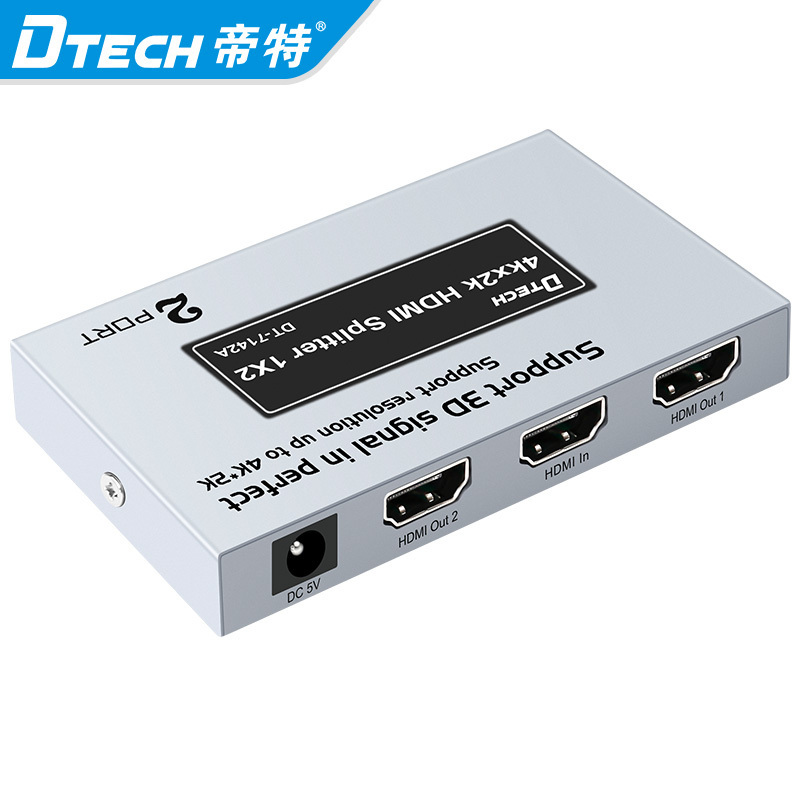 DTECH Splitter HDMI 1 in 2 out OEM ODM 4K 1080p High Speed  1x2 HDMI Splitter other Home Audio