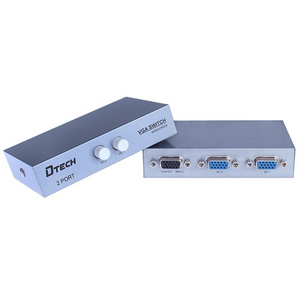 DTECH Hot selling 3 port 2 input 1 output vga video switcher support VGA, XVGA, SVGA, UXGA VGA SWITCH 2X1