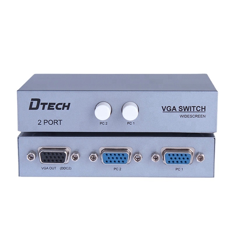 DTECH Hot selling 3 port 2 input 1 output vga video switcher support VGA, XVGA, SVGA, UXGA VGA SWITCH 2X1