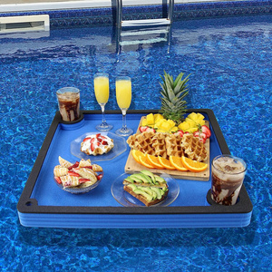 Floating Checkerboard Table Drink Holder for Swimming Pool or Beach Party Float Lounge Refreshment Durable Foam