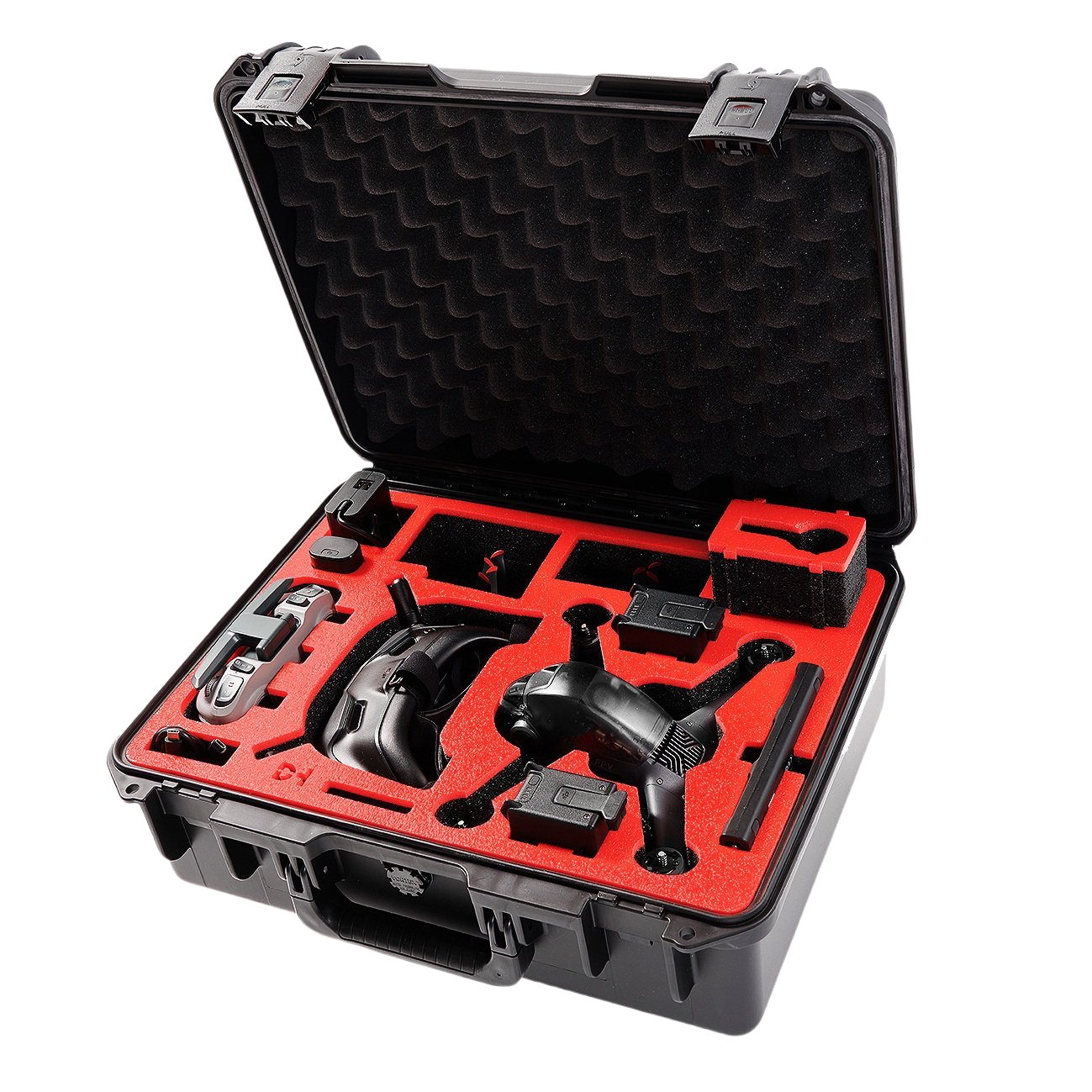 Custom Wheeled Carrying Case for IP 67 waterproof durable hard plastic outdoor pelican trolley DJI drone case with foam inserts