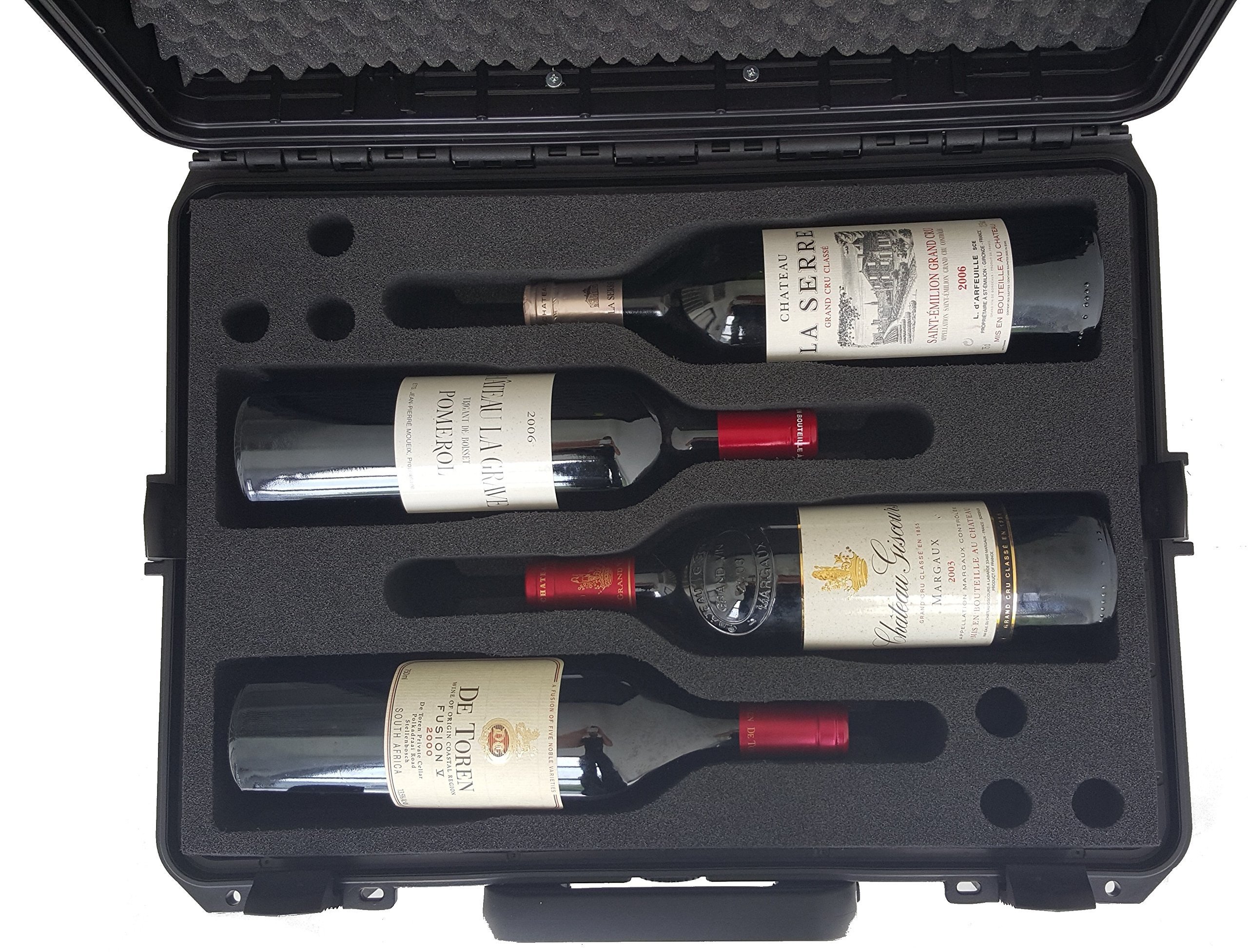 custom Pelican Case Wheeled Wine Transport Case with Bottle Holder Tool Cases for Convenient Storage Movement with foam insert