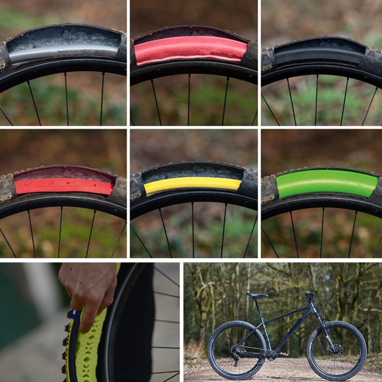 Custom protective prevent rim damage running solid  tyres diy tubeless mountain bike tire inserts