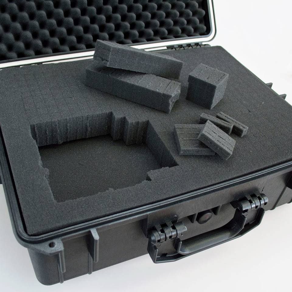 Customized hard toolbox foam cut free EVA foam insert waterproof storage box with handle for precision equipment protection