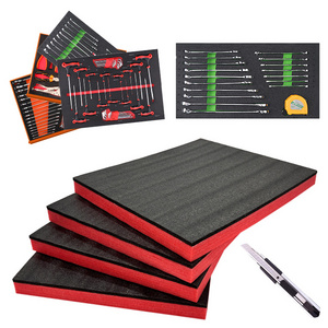 Professional multilayer wrench organizer cutting eva epe sheets case foam inserts tool box shadow kaizen foam