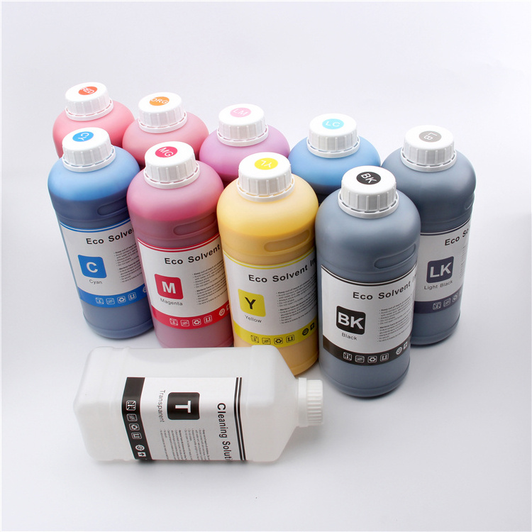 Eco solvent ink for jade jd 1802 1601 3202 5 10 with epson dx5 and konica km 1024i 512i 30pl 512 print head for synthetic canvas