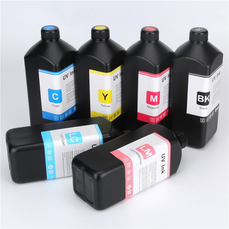 1000ML High Temperature Scratchproof Clear Glossy UV Ink For Nazdar For Kyocera Head On Glass Digital Printing