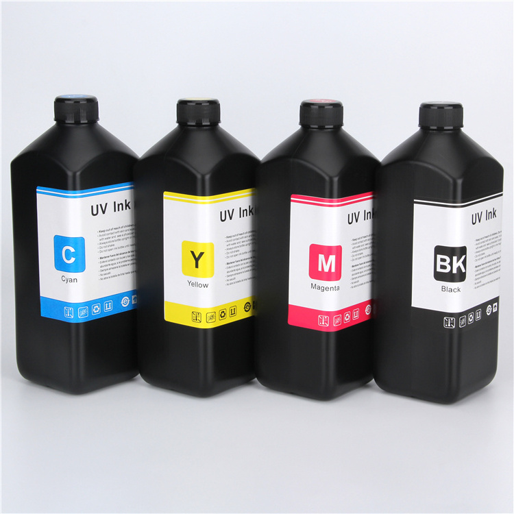 1000ML High Temperature Scratchproof Clear Glossy UV Ink For Nazdar For Kyocera Head On Glass Digital Printing