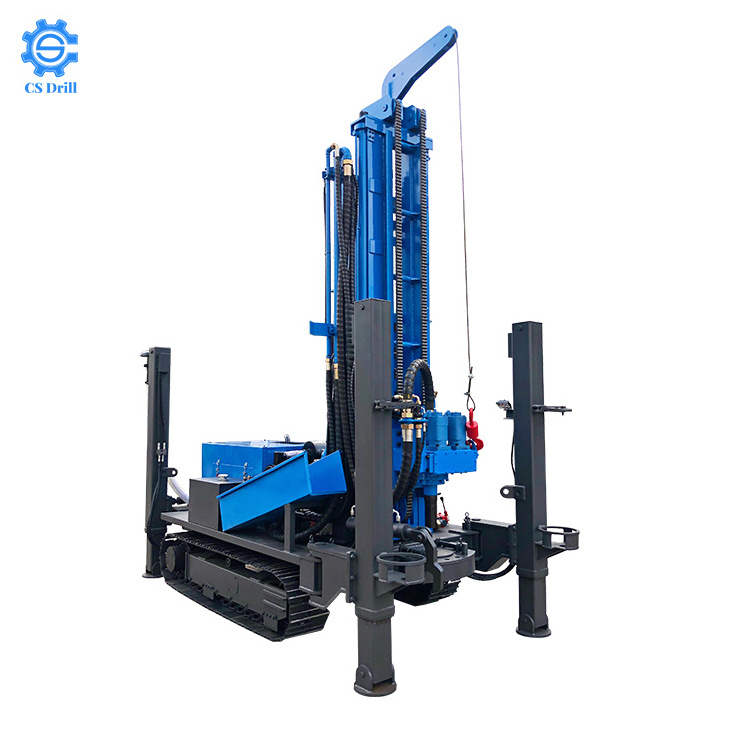 Rock Driller 200m 300m Deep Borehole Cheap Well Water Drilling Machine Rotary Drilling Rig With Pneumatic Dth Hammer and Bit