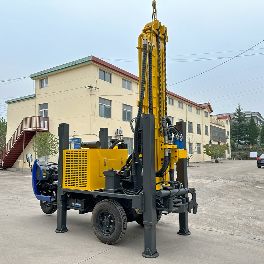 200m Rotary Boring Water Well Drilling Rig Machine Air Compressor Water Drilling 200m Borehole Variable Speed Drilling Machines