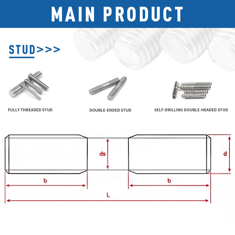 Wholesale High Quality Hastelloy C276/C22/C2000 Fasteners Double Ended Threaded Studs