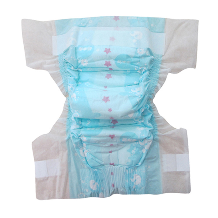 Cheap price baby diaper stock lot 50pcs/bag b grade baby diaper in bales with transparent bag