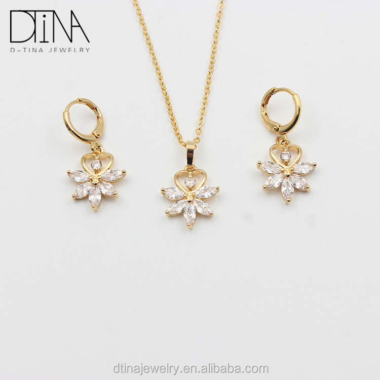 Exquisite workmanship new style 18k gold plated jewelry set for women