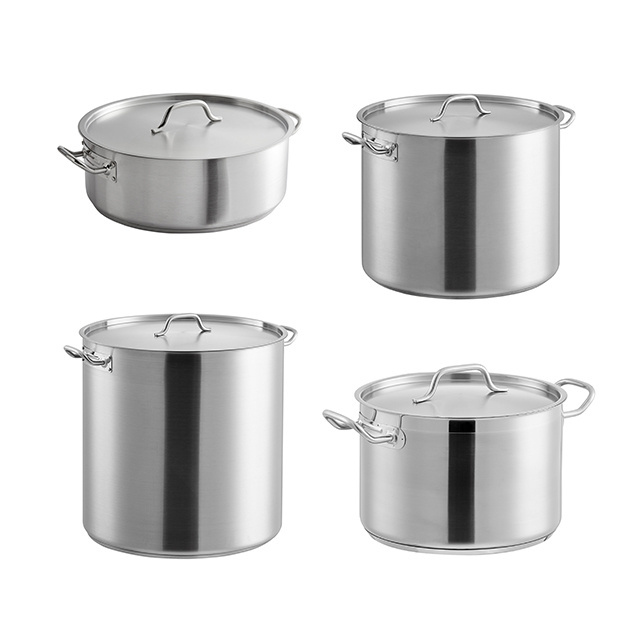 DTK Wholesale OEM Sandwich Bottom 20l 50l 100l 200l Stainless Steel Big Soup Pot Large Commercial Cooking Stock Pot