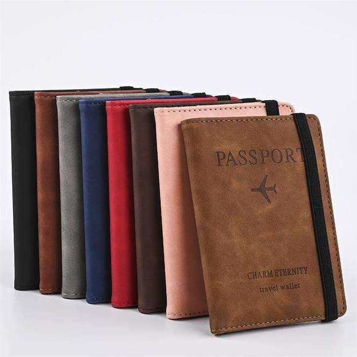 Wholesale custom pu leather cover family travel passport holder high quality luxury wallet case card organizer in bulk