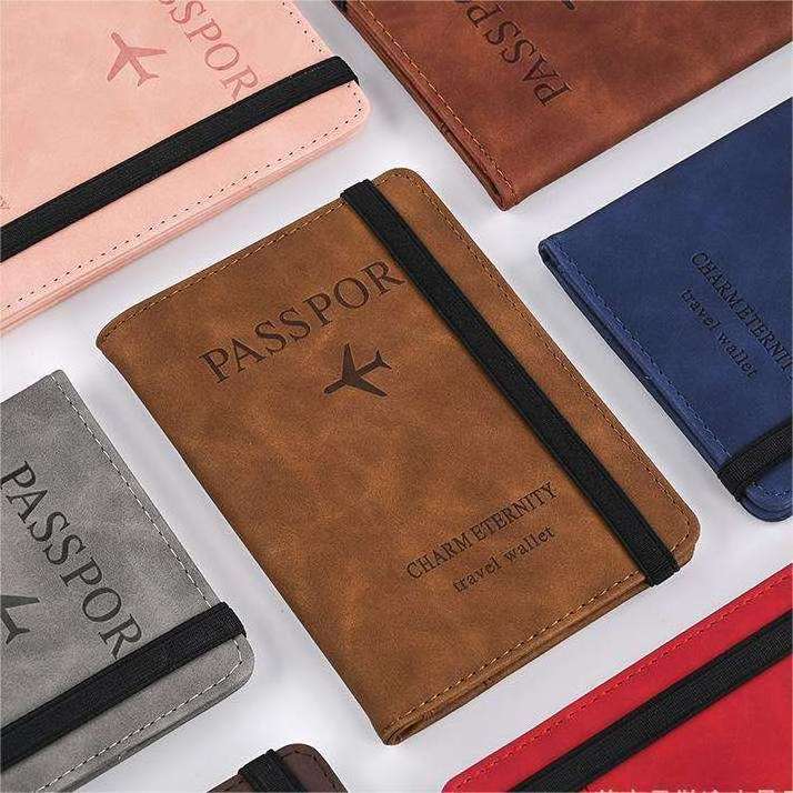 Wholesale custom pu leather cover family travel passport holder high quality luxury wallet case card organizer in bulk