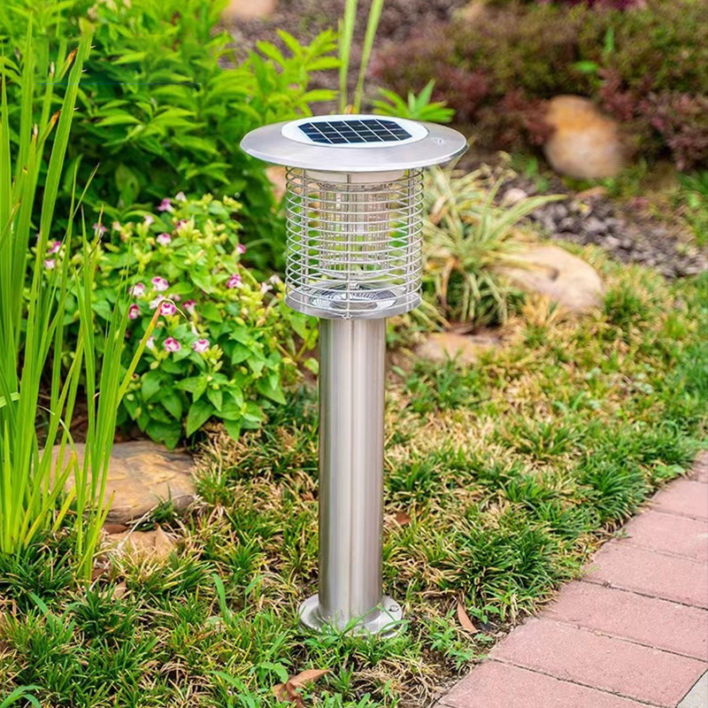 Pest control outdoor waterproof garden lawn bug zapper solar uv light led mosquito killer light