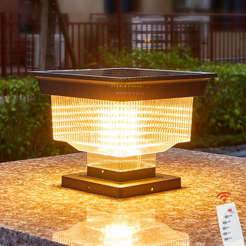 Modern LED Solar Power Main Gate Light for Home Garden Outdoor Waterproof Pillar Wall Post Lamp