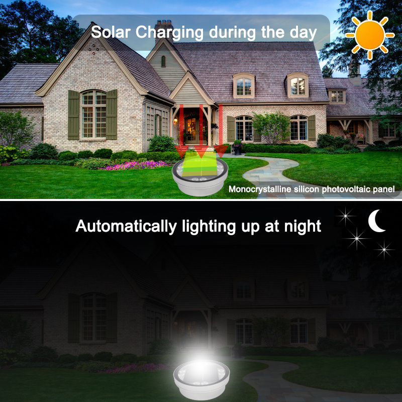 IP68 Waterproof led solar ground lights outdoor solar disk light parking square park garden walkway lawn solar powered lamp