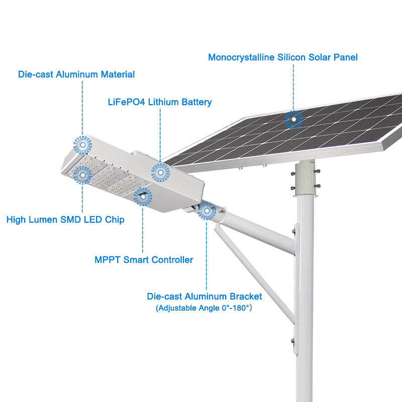 high quality automatic outdoor waterproof all in two solar led street light road light 50W 80W 100W 150W