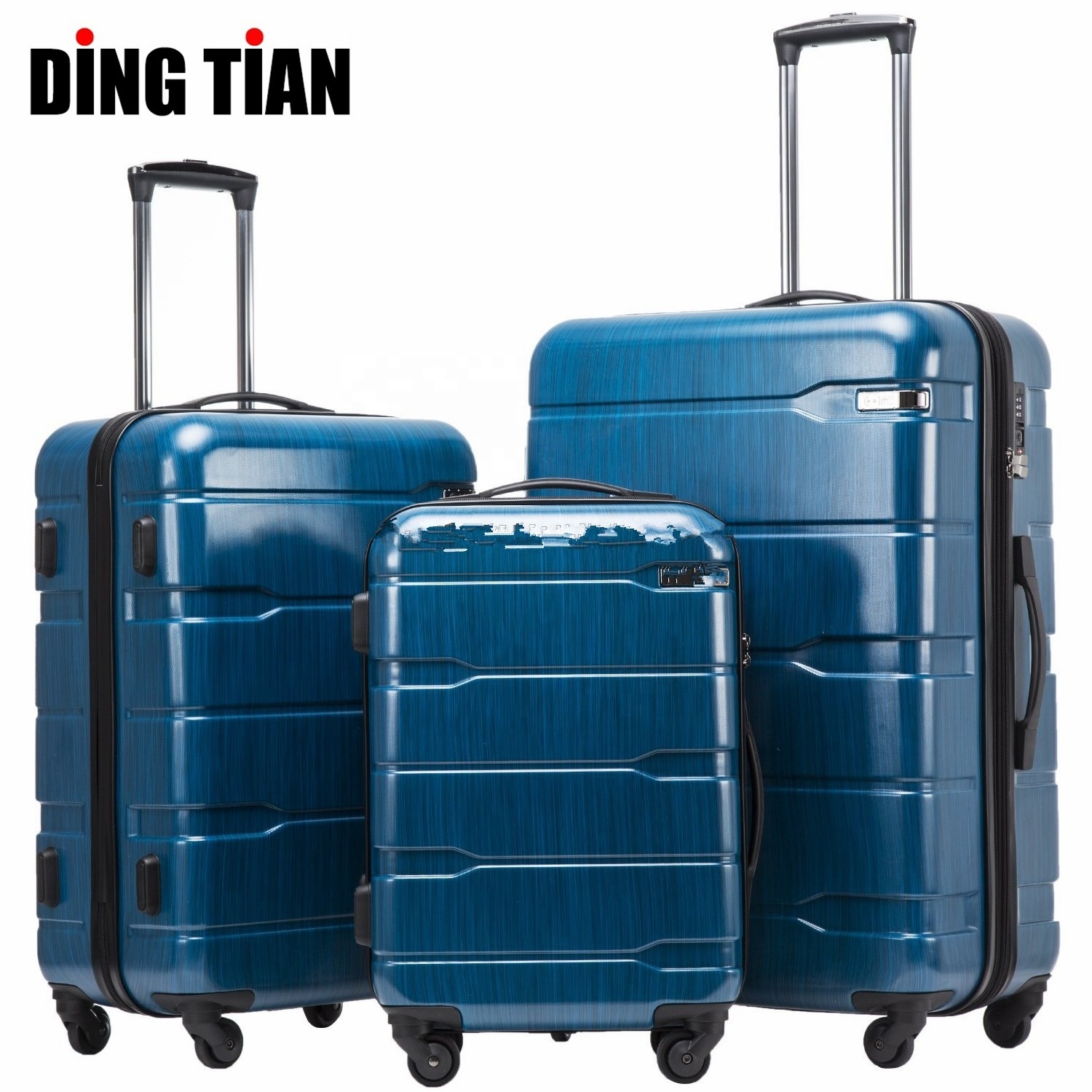 Factory Wholesale Men Women Spinner Wheels 3pcs sets Suitcase Bag Trolley bags Luggage With Aluminum Trolley maletas de viaje