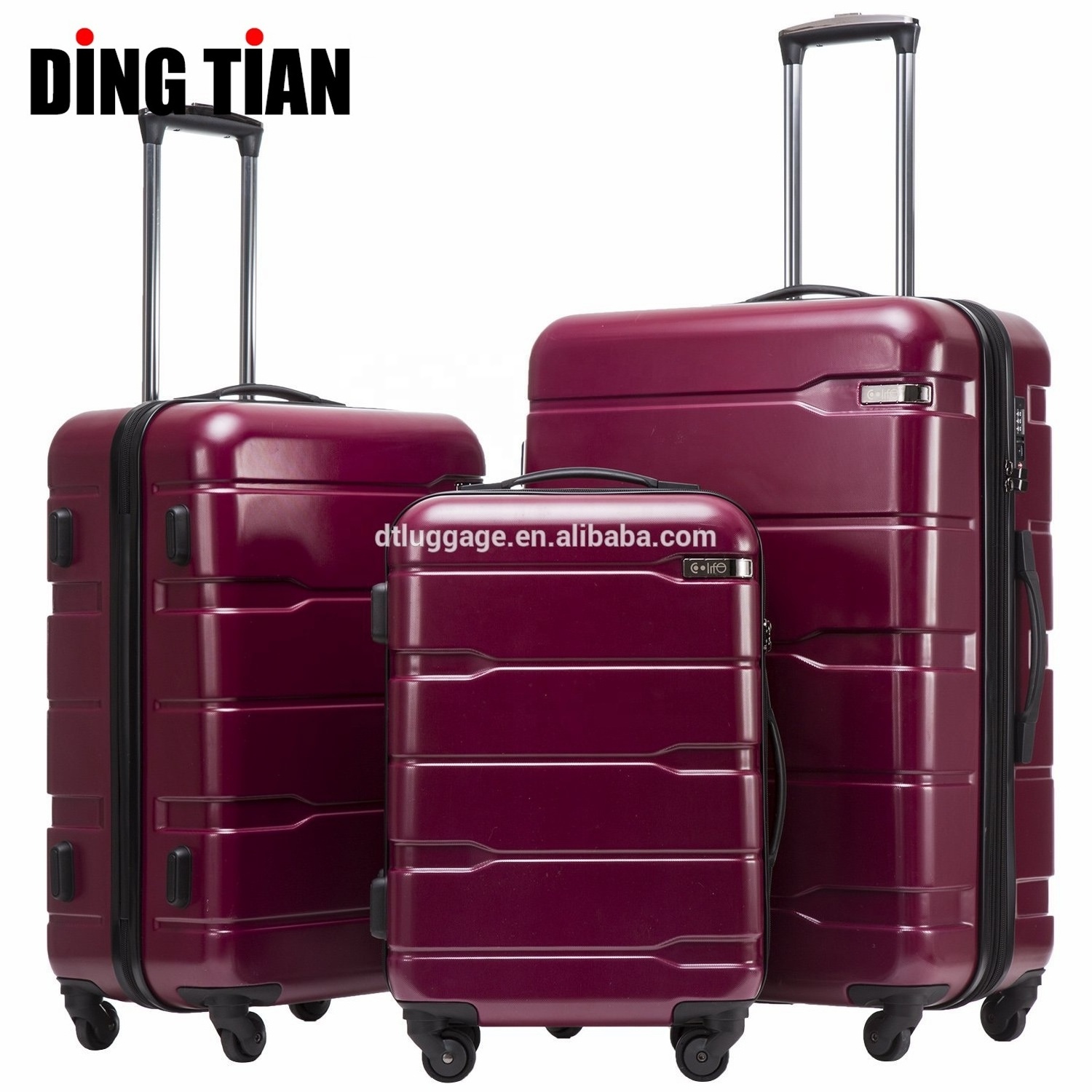 Factory Wholesale Men Women Spinner Wheels 3pcs sets Suitcase Bag Trolley bags Luggage With Aluminum Trolley maletas de viaje